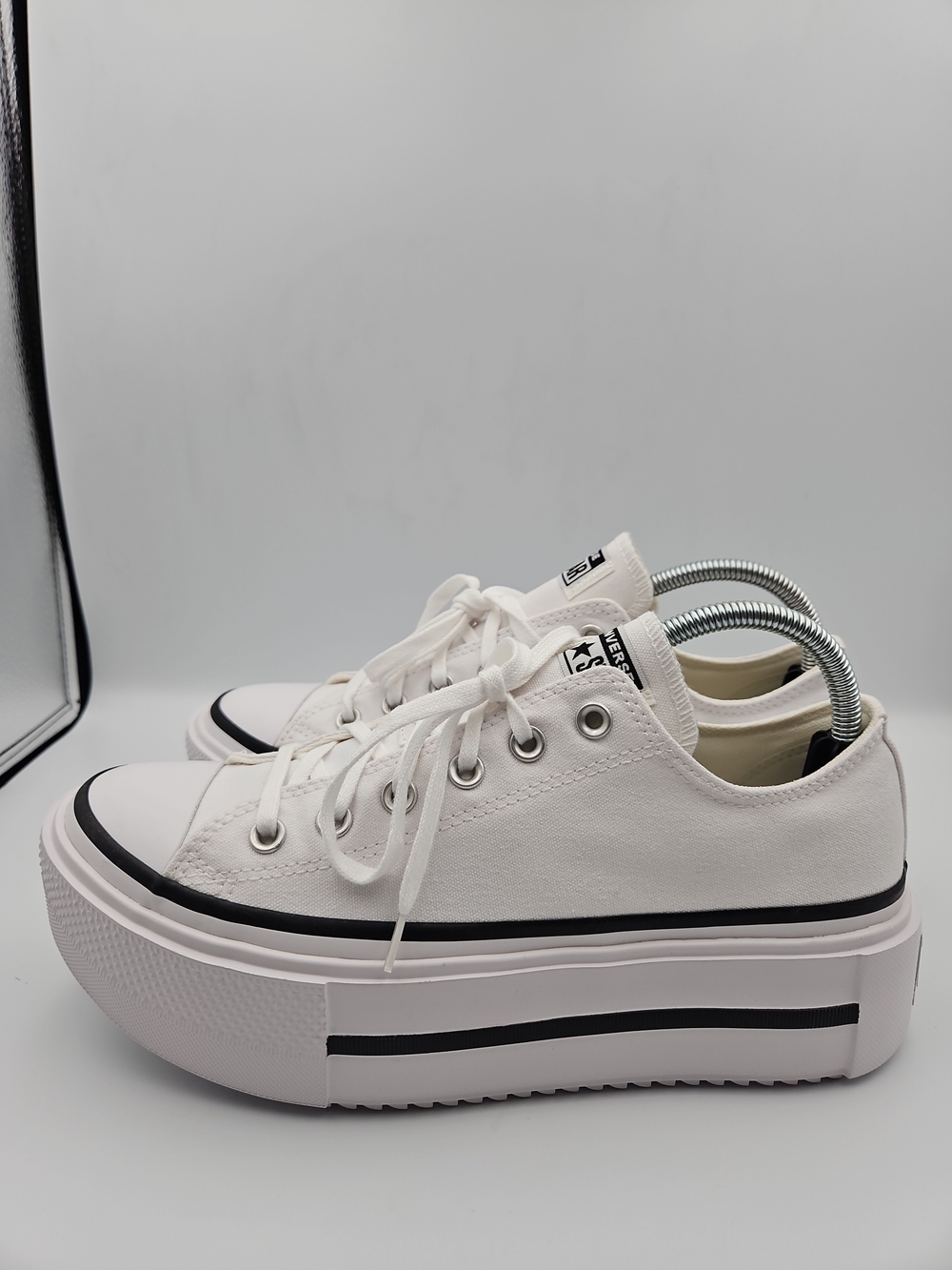 Converse White Low-Top Platform Sneakers